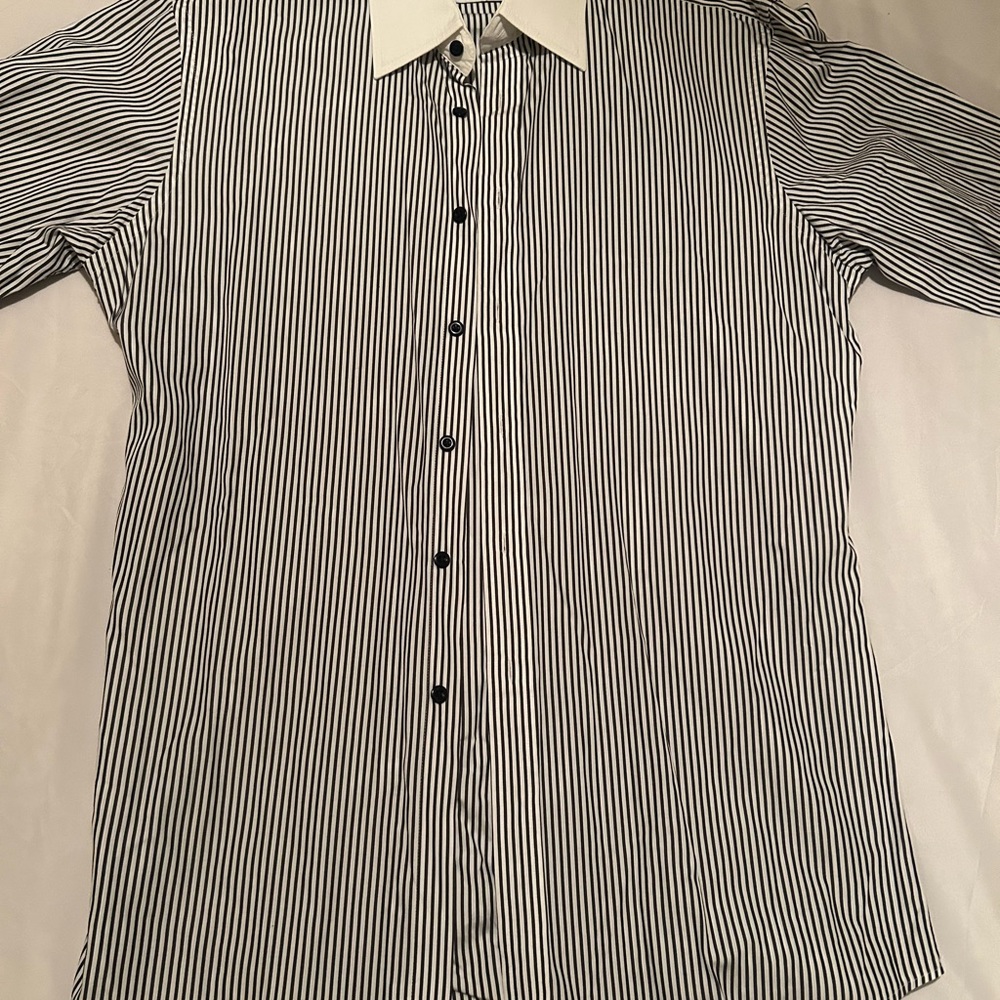 T.M.Lewin Black and White Casual Button Down Shirt